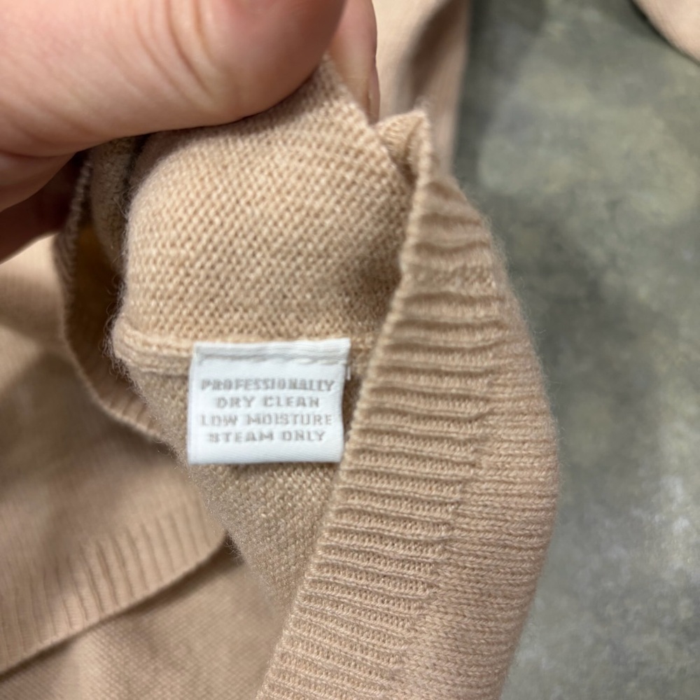 Charter Club 2-Ply Tan 100% Cashmere Sweater Pullover Womens Sz L Career Minimal - Picture 5 of 9